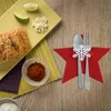 4 SZTUK Wystrój świąteczny Restauracja Układ Hotel Układ Non-Woven Xmas Nóż Tableware Holder Silverware Widelec Łyżka Sztuć