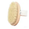 Brosse à poils de sanglier naturel brosse pour le corps en bambou enlever les peaux mortes douche brosses de bain spa massage avec rivet sans poignée T500692