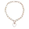 Chunky Box Chain Toggle Clasp Gouden Ketting Gemengde Gekoppelde Cirkel voor Dames Minimalistische