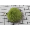 18 cm Big Y Bugs Keychains met Feather Real Fox Fur Ball Key Chain Bag Charm Pompom Yellow4466024