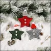 Weihnachtsspielzeug liefert Partyspielzeug Geschenke Baumschmuck Hängende Sternanhänger mit gestrickter Weihnachtsmütze Kindergeschenk für Heimdekorationen Z4967 Dr