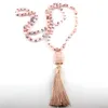 Pendant Necklaces Fashion Bohemian Tribal Jewelry Natural Stone Knotted Link Beige Tassel Women Ethnic Necklace