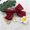 Koreanische Version Ins Literarischen Stil Große Schleife Haarnadel Weibliche Rote Chiffon Frühling Clip