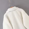Jesień Europejski Lamb Coat Suede Fur Kobiety Faux Skórzane Moto Kurtka Damska Luźna Gruba Zima 210531