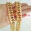 Fashion Silver Color Gold Color 13/16mm Curb Cuban Chain Necklace Or Bracelet 316L StainlSteel Biker Men's Jewelry 8-40 X0509