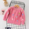 Ankomst Höst och Vinter Baby Toddler Girl Balloon Print Velvet Sweater Barnkläder 210528