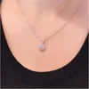 2021 Top vente bijoux de luxe cercle pendentif 925 en argent sterling coupe ronde topaze blanche CZ diamant pierres précieuses éternité fête femmes We274o