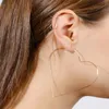 2021 Mode överdriver stor smidig retro ihålig hjärta hoop örhängen enkel fest runda loop örhängen för kvinnor smycken
