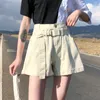 Casual sommar damer shorts jeans för kvinnor vintage hög midja blå brett ben kvinnlig Jean Women's Denim 9514 210506