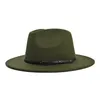 Hoeden hoeden dames imitatie wollen vilten hoeden mannen mode brede rand jazz trilby cap party formele hoge hoed