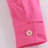 Kadın Ceketler Kadınlar 2022 Moda Katı Renk Hem Hollow Elastik Bant Ceket Retro Uzun Kollu Yama Cep Kısa Streetwear