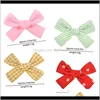 女の子の弓を売るbarrettes bows bows clips fabric spriped bow hairpin bowknot withfloral bangsクリップヘアピンヘアタイティーズジュエリーアクセサリーbb5j 7wrw