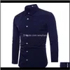 Camicie Abbigliamento Abbigliamento Drop Delivery 2021 Estate a maniche lunghe Personalità casual Sartoria Camicia da uomo Moda Uomo hawaiano sottile 4 colori 7Wr