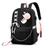 Cute Than Heart Backpack School Bags Laptop Travel Bags for Girls Teenage Notebook Backpack Nylon Mochila Pusheen Women Bag X0529