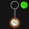 ESSPOC Mode sleutelhanger anime Mr. Rooster en Mevrouw kip foto sleutelhanger accessoires houten handgemaakte sleutelhangers sleutelheren vrouwen cadeau G1019