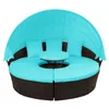 Topmax patio meubels ronde outdoor sundal sofa set rotan dagbed zonnebank met intrekbare luifel aparte zitplaatsen en removabl312o