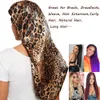 Cuffia per capelli Leopardo nero satinato Fascia elastica morbida Cuffia per dormire setosa Cuffia grande Cuffia da donna per trecce