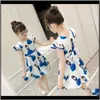 Clothing Baby Kids Maternity Drop Delivery 2021 Girls Dresses Toddler Baby Girl Summer Teens Shortsleeve Kneelength Es Casual Beautiful Schoo