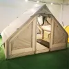 Nyligen Camping Shelter Air Pole Uppbl￥sbar t￤lt utomhus PVC Oxford Tyg luftt￤tt familj Hut House Waterproof 2000mm 2-8 Person med handpump 10 upps￤ttningar med fartyg till d￶rr