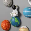 Fridge Magnets 3D Resin Astronaut Spaceship Jupiter Earth Magnetic Paste Universe Refrigerator Decorative Message Sticker 11pcs se281n
