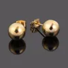 Wholesale Stud 10mm Ball Earring 18 K yellow Fine Gold Shape Classic Design Earrings For Women Jewelry