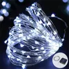 Julgransdekorationer LED-strängar lampa koppar tråd sol lampor 10 20m IP65 Vattentät Fairy Light 8 Moute Outdoor for Garden Wedding Party Holiday Lighting