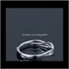 Drop Delivery 2021 Jewelry S925 Sterling Sier Zircon Line Shape Rings för par mode av LFCRE5366516307Z