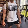 男性緩い大きなサイズTシャツの綿プリントランニングスポーツジムフィットネストップトレーニングスポーツウェアジョギングティートレーニング服メンズTシャツ