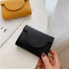 Portamonete pieghevole in pelle da donna Hasp Mini portafoglio corto Portafoglio da donna tinta unita moda vintage per pochette porta biglietti da visita