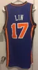 Koszykówka Jersey College Ny Retro # 17 Jeremy Linsanity Koszulki Lin Dokulowanie Białe Błękitne Mesh Haft Haft Custom Big Size S-5XL