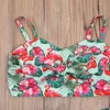 6m-7y sommar toddler baby barn tjejer kläder uppsättning flamingo blomma väst toppar shorts outfits kostymer strand helgdag 210515