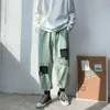 メンズジーンズリッピングステッチメンズ韓国のファッションルーズカジュアル巾着原宿ストリートウェアヒップホップレトロデニムズボン