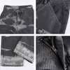 Marron Tie Dye Imprimer Y2k Baggy Maman Jeans Femmes Vintage Esthétique Droite Denim Pantalon Taille Haute Gris Pantalon Streetwear 210415