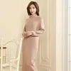 Kobiet Sweters Women's 20 Woman Autumn Winter Cashmere i cioci dzianinowe sukienki Pullovers Wysokiej jakości golowanie do kolan