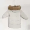 Zima Kurtka Duża Fur Collar White Duck Down Płaszcz Dla Chłopców Nowy 2021 Odzieży wierzchniej dziecięcych Tz952 H0909