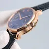 Relógios de luxo 500702 Portugieser 42.3mm Rose Gold 52010 Mens Automático Assista Sapphire Cristal Slate Cinza Discagem De Couro Gents Gents relógios de pulso