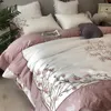 Bettwäsche-Sets, luxuriös, europäischer Stil, Set aus ägyptischer Baumwolle, Stickerei, Bettbezug, Bettlaken/Leinen, Kissenbezüge, 4 Stück