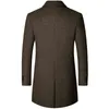 Brand Winter Wool Men Thick Coat Stand Collar Male Fashion Wool Blend Outwear Jacket Smart Casual Trench Plus Size 211106
