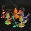 Bong in silicone Percolatori Tubi per acqua Perc shisha narghilè Percolatore per bong con ciotola in vetro Mini dab rig raccogli cenere