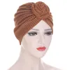 Donne Musulmane Stretch Hijab Turbante Twist Knot Chemio Cap Perdita di Capelli Copricapo Sciarpa Copricapo Cofano Islamico Cancro Cappello Tinta Unita