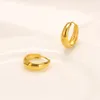 18kt Yellow Gold Filled Over Hoop Medium Simple Everyday Wear Earrings For Women 1 Pair