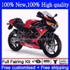 Carenados al rojo vivo de fábrica para Aprilia RS-125 RS4 RSV 125 RS 125 RR 125RR RSV-125 99-05 7No.1 RSV125 RS125 R 99 00 01 02 03 04 05 RSV125RR 1999 2000 2001 2002 2003 2004 200 5 cuerpos