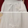 Wiosna Lato Słodkie Białe Czarne Midi Spódnica Kobiety Koreański Styl Patchwork Estetyczna Wysoka Talia Długa Kobieta 210421