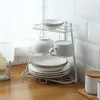 3 Layer Corner Kitchen Organizer Iron White Seasoning Bottles Rack Holder Bathroom Shampoo Storage Shelf