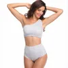 Costume da bagno da donna Costume da bagno con spalline a righe a vita alta, bikini femminile, set da 2 pezzi