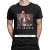 Horror Friends Tee Shirt Pennywise Michael Myers Jason Voorhees Halloween Men Tshirt Unique Cotton Summer Clothing 210706