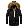 남성용 겨울 파카 모피 칼라 긴 재킷 두꺼운 겨울 야외 재킷 망 따뜻한 면화 코트 후드 windproof outwear 재킷 210603