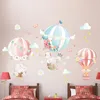 Wall Stickers Kindergarten Cartoon Cute Elephant Airplane Air Balloon Kids Room Decoration Baby Nursery Bedroom Wallpaper