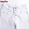 Jeans pour femmes coréenne femme femininas blanc denim taille haute crayon pantalon skinny femme vêtements pour femmes femme 210428