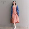 Japanese Summer Women Dresses Spaghetti Strap Lace Cotton Linen Mori Girl Sexy V-neck White Orange Vestidos 210520